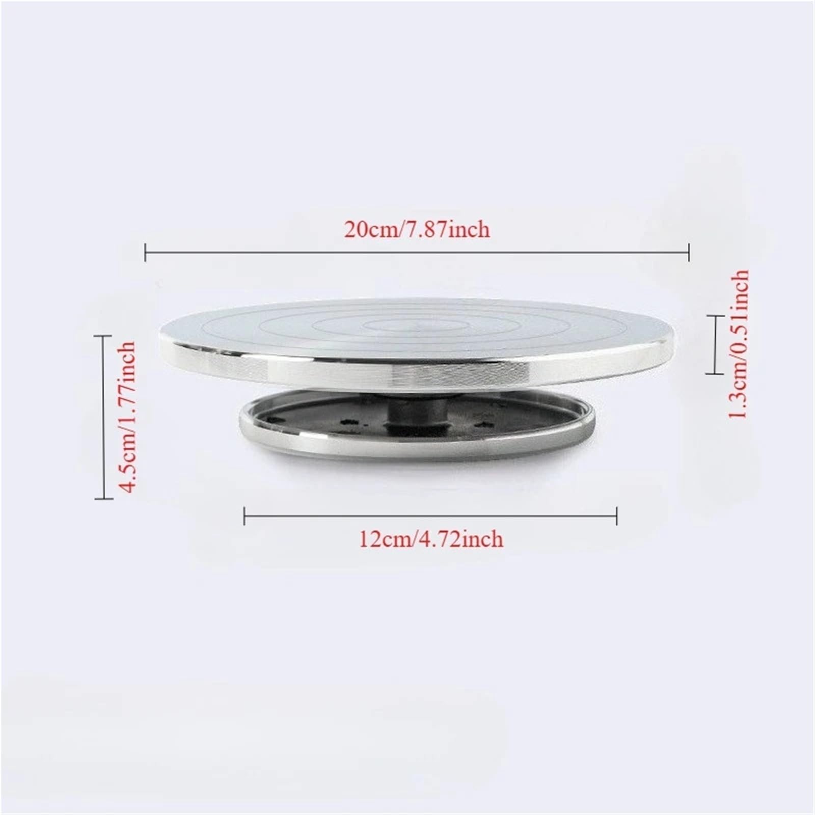 Torno Alfarero,Torno Ceramica Torno de cerámica aluminio 11-20 cm, plato giratorio for bricolaje, herramientas arcilla doble cara, soporte for pasteles y esculturas(B 20CM 1PCS)