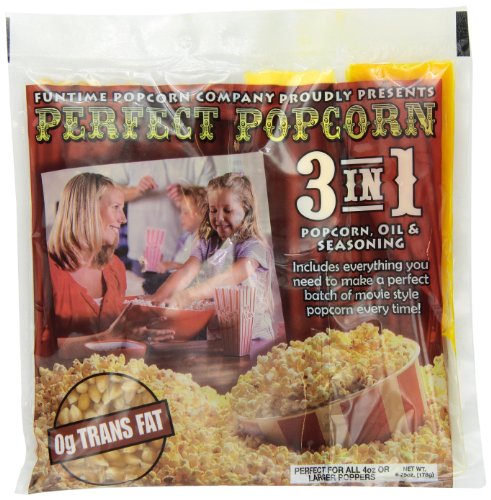FunTime Perfect Popcorn, 6.25 Ounce 3-in-1 Popcorn Pouches (Pack of 12)