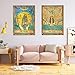 ZeeDix 4 Pcs Tarot Flag Tapestry Wall Hanging, The World, The Sun, The Moon, The Star Tarot Tapestry, Small, Multicolor, Rectangular, Unframed, Indoor/Outdoor, Bedroom, Dormitory