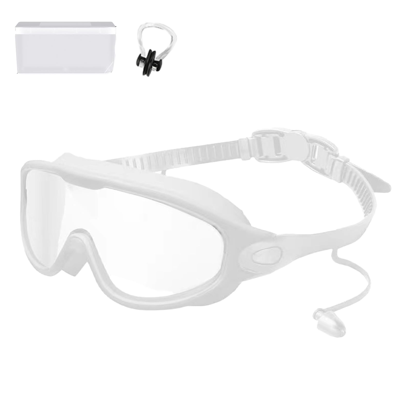 Knubbuf My Cool Summer Goggles, No Leaking Swim Glasses for Men Women Youth, Swimming Goggles with Ear Plugs, Anti Fog Swimming Goggle, Adjustable Elastic Band (Style H)