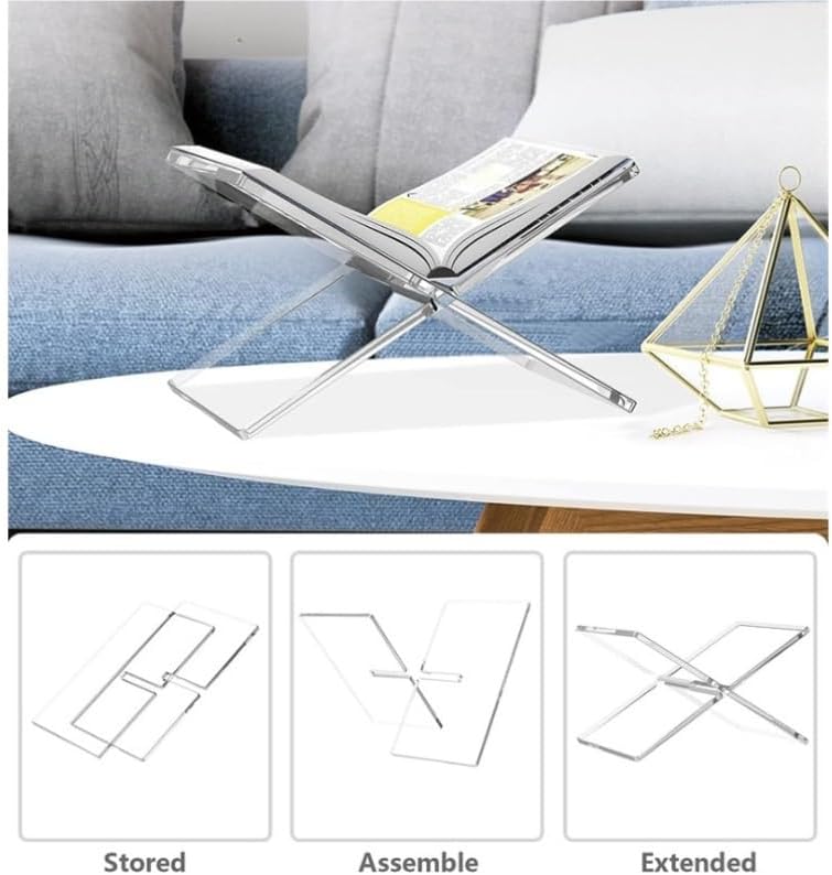 Acrylic Book Stand Transparent Reading Rack Multi Functional Holder