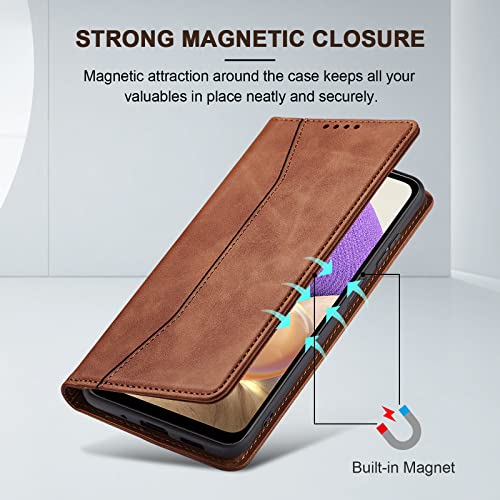 Image of Jasonyu Flip Wallet Case for Samsung Galaxy A32 5G,Brown