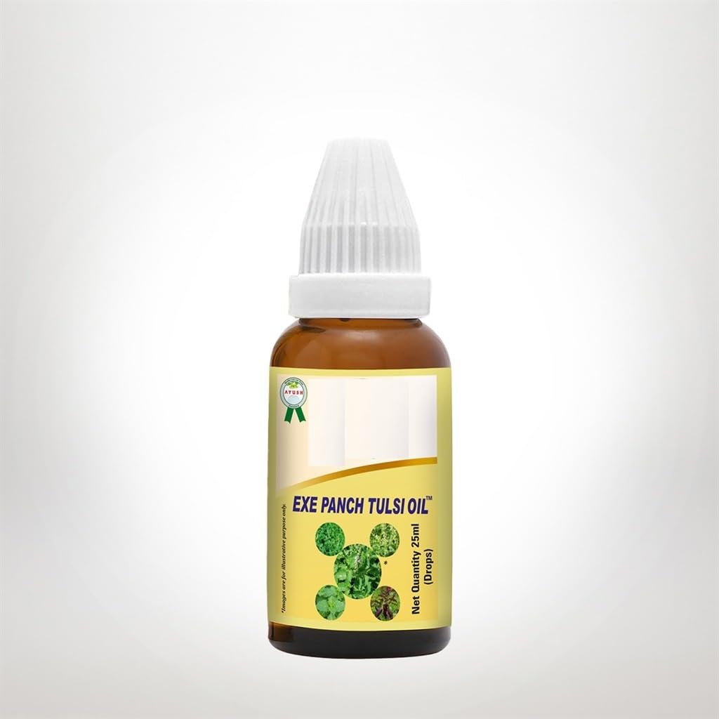 EXE Panch Tulsi Oil | Ayurvedic Tulsi Drops Herbal Antibacterial & Antiviral Drops 25 ml — Amazon image 4