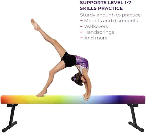 Miniatura 3 de YANGG Viga de Equilibrio de Gimnasia de 6 pies8 pies, Viga de Piso Ajustable de Nivel Alto y Bajo - Altamente Estable - Equipo de Entrenamiento de