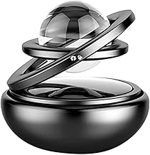 AUTO SNAP Car Double Ring with Crystal Ball 360 Auto Rotate Portable Usage Dashboard Idol (Black)