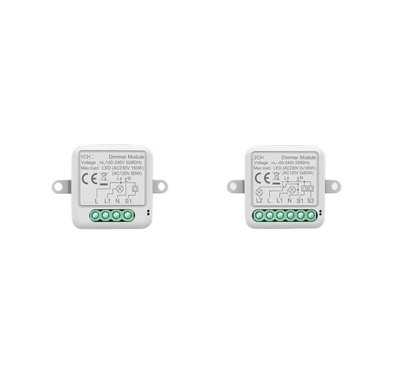 1 Pcs LED Dimmer Switch 10a Home Dimmer Switch Module 1/2 Group Support 2-Way Control(1 Way)