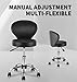 KLASIKA Adjustable Swivel Rolling Stool Chair with Backrest and Wheels, Multi-Purpose Office Desk Chair, Thick Seat Cushion for Home Bar Kitchen Shop, Black