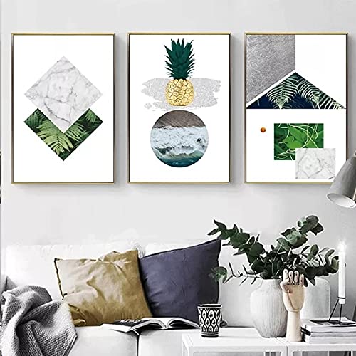 Mer et palmiers affiche abstraite d'ananas pour créer un salon style nordique