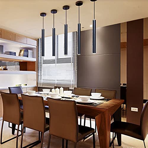 Luz de aluminio techo cilindro lámpara colgante cabeza negra 15W LED 4