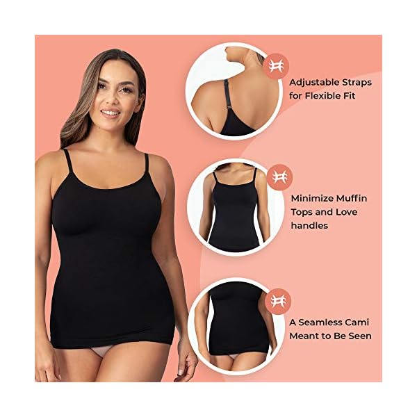 Shapermint-Scoop-Neck-Compression-Cami-Tummy-and-Waist-Control-Body-Shapewear-Camisole SHAPERMINT Womens Tops - Scoop Neck Cami - Tank Top for Women, Camisole for Women, Tummy Control Shapewear Black