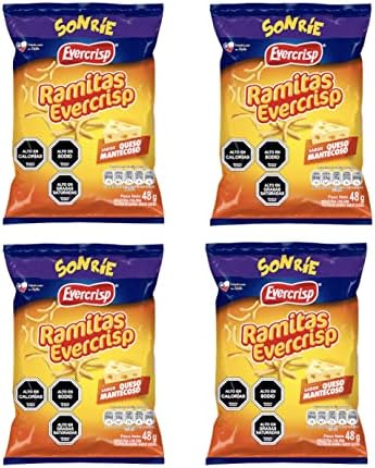 ramitas evercrips sabor queso, 4 paquetes de 48 g