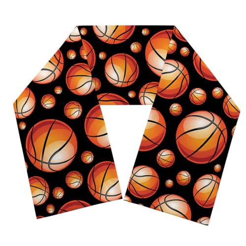 Drinova - Drinova Stylish Black Basketball Theme Scarf - Trendy Sports Print Neckwear For Casual Wear - Unisex Fashion Accessory - Gift For Sports Fans And Athletes