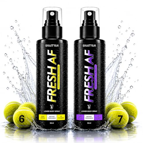 Image of Fresh AF Combo Intimate Spray for Men (1500 Sprays)| Anti Odour Intimate Hygiene Body Spray for Balls & Groin | Pre /Post Gym, Travel & Workout for Clean & Fresh Balls | Barely There & Forbidden Squeeze