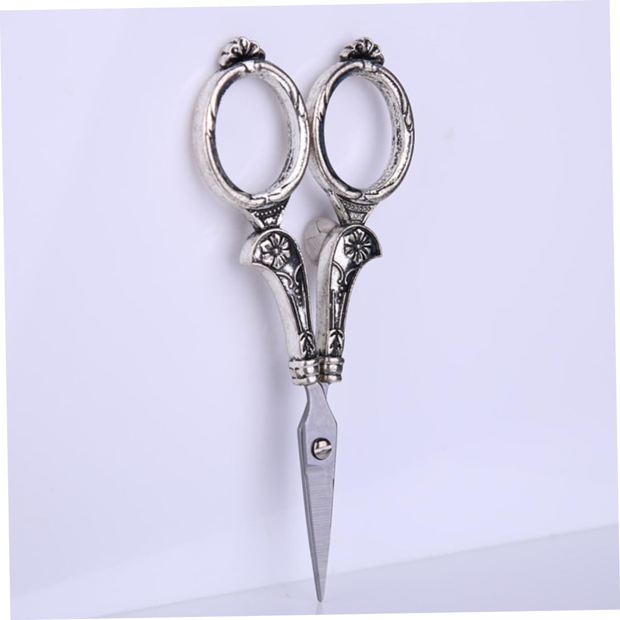 Forbici da Ricamo Vintage in Acciaio Inox, Set da 1, Argento | Taglio Preciso, Apertura e Chiusura Fluide, Finitura Compatta per Lavori Creativi
