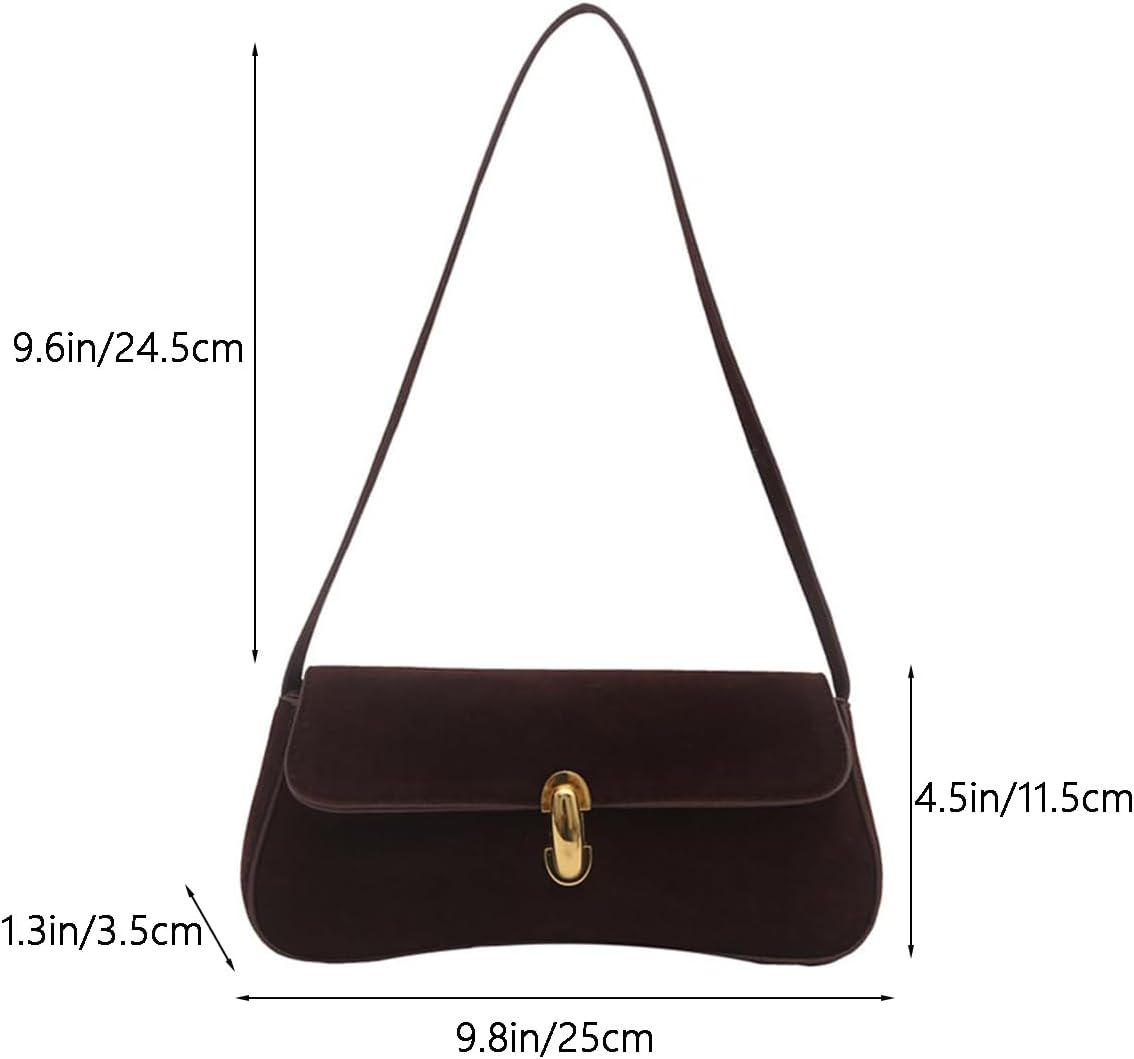 Small Shoulder Bag for Women Leather Underarm Hobo Bag Classic Handbag Retro Clutch Bags - Image 6