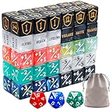 MTG-Würfel-Set mit Schildlebenszähler (1–12), Schlüsselwort-Fähigkeitszähler, +1/-1 Statistikmodifikator-Würfel in 6 Farben, D20 und Aufbewahrungstasche, 63-teilig