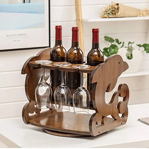Soporte para botellas de vino de bambú para 3 botellas miniatura 3