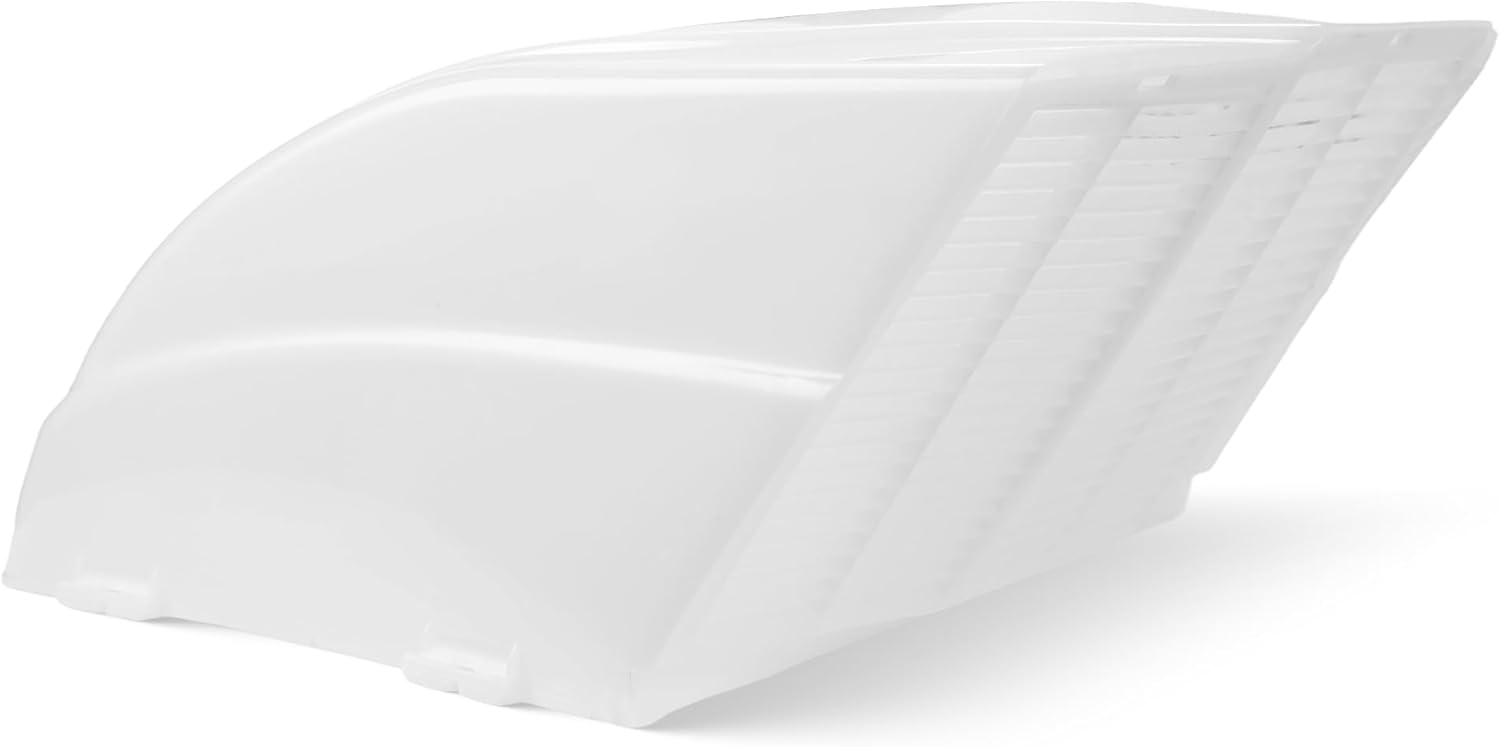 00-955001 RV Roof Vent Cover, Fan/Vent Cover with EZ Clip Hardware, Constant Airflow, Tough, Easy Installation, White