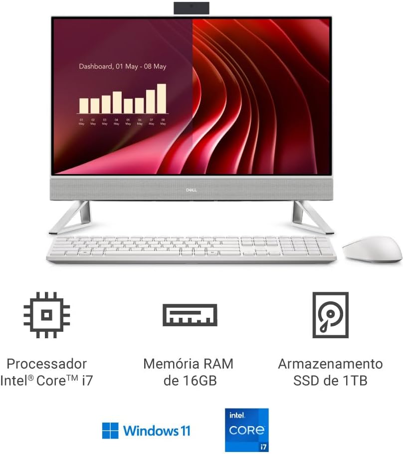 Computador Dell 24 All-in-one EC24250 23.8" IPS Full HD 13ª Gen Intel Core i7 16GB 1TB SSD Win 11 AIO-i1303-M41 Computador Dell 24 All-in-one EC24250 23.8" IPS Full HD 13ª Gen Intel Core i7 16GB 1TB SSD Win 11 AIO-i1303-M41