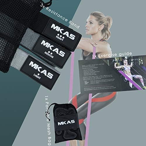 MKAS Long Resistance Bands Set Fabric Exercise Bands Resistance for Women, Cloth Loop Resistance Bands for Full Body Workout, Heavy Duty Stretch Fitness Bands Pull Up Assistance Resistance Bands Set