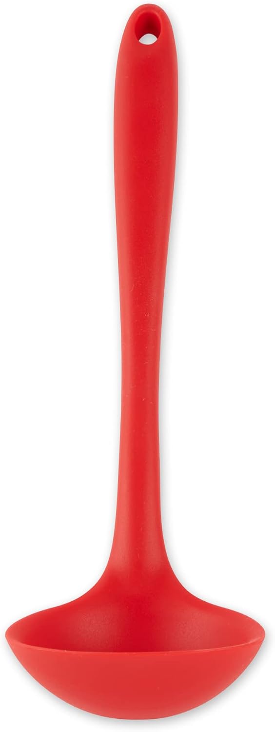 RSVP International Ela Series Silicone Ladle, 11x3.5", Red 1 Piece