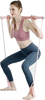 Kit barra per pilates con fascia di resistenza, bastone per pilates yoga portatile 8 forme per raduno del torace Barra per tonificazione muscolare Barra per tonificazione muscolare Home