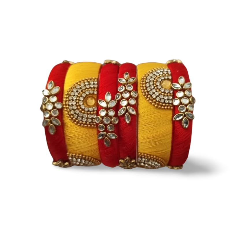 See full amazon price history chart for IJYA Sihan Handicrafts Kundan Work Silk Thread Bangle Kada For Women Girls 6 PC Set Wedding & Festive Occasion (Yellow - Red, 2.6) IJYA Sihan Handicrafts Kundan Work Silk Thread Bangle Kada For Women Girls 6 PC Set Wedding & Festive Occasion (Yellow - Red, 2.6) (B0CQ4PHJWX) Amazon Price History, Amazon Price Tracker