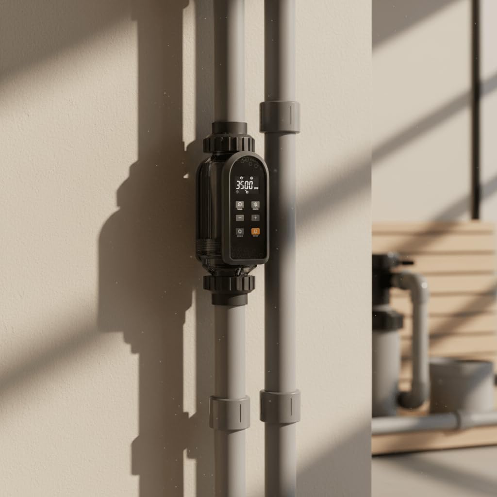 Nix Pool Clorador Salino para Piscinas con WiFi, Control por App, Desinfección de Piscinas por Electrólisis Salina, Control de pH (LC250A - 25 gr/h)