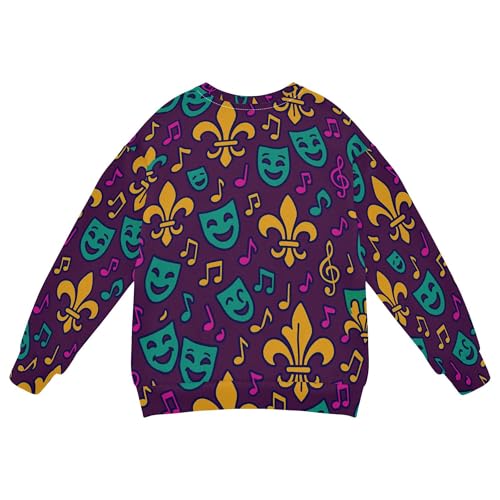 JUNZAN Mardi Gras Balloon Crown Purple Little Boys Sweatshirts Hoodies Fleece Hoodie for Boys Sports 4T2