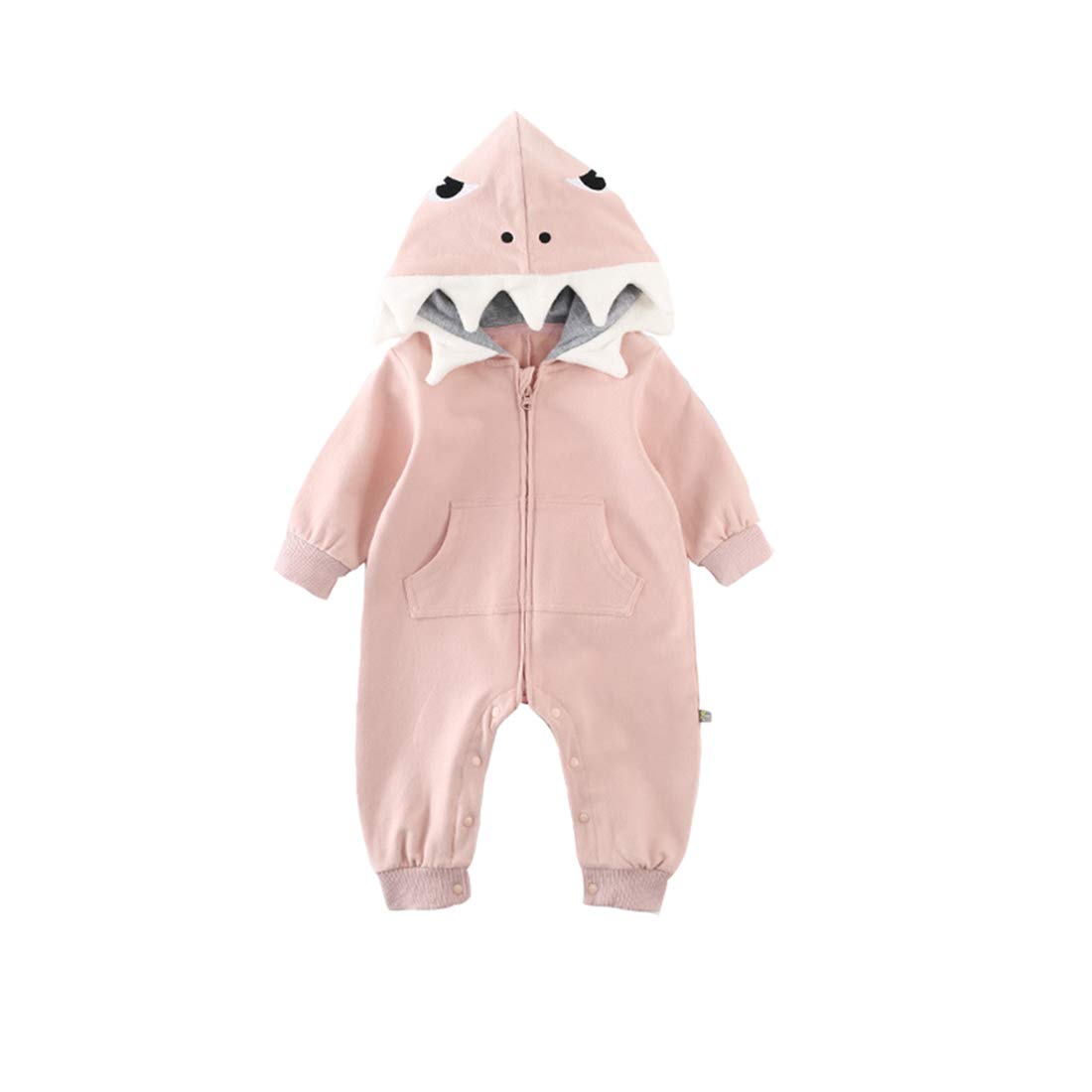 ALLAIBB Baby Infant Shark Costumes Outfit Cotton Romper Cute Jumpsuit Hooded Outwear for Toddler Baby Boys Girls 3-24M