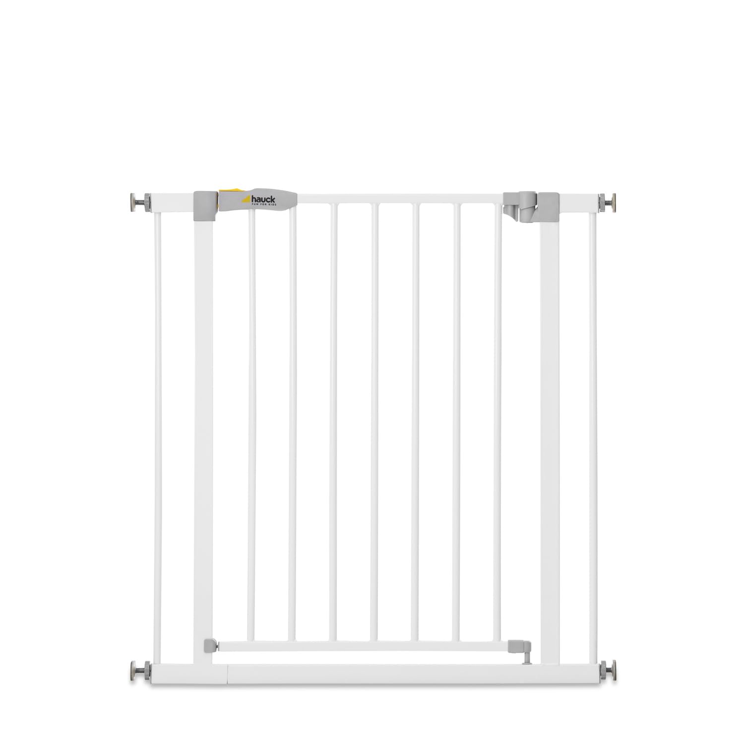 hauck Treppenschutzgitter / Türschutzgitter Stop N Safe 2 (Basisgitter ohne Verlängerung), für Breiten 75 - 80 cm, ohne Bohren, Einhändiges Öffnen, Beidseitig Schwenkbar, Metall (White)