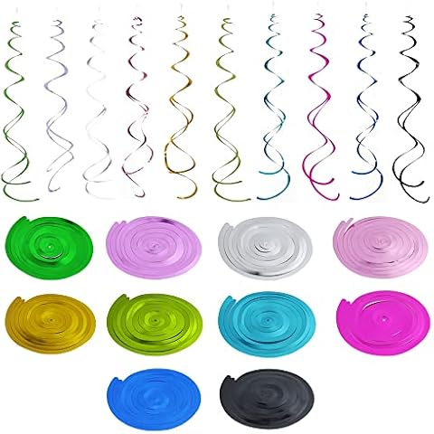 60 Piezas Plástico Remolino Colgante de Techo Multicolor Cover