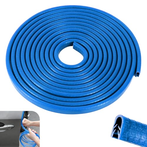 YUPIKJI 16Ft(5M) Car Door Edge Guards, Car Door Protector, U Shape Edge Trim Rubber Seal Protector, Auto Door Trim Molding Build in Metal Sheet No Need Adhesive for Vehicles (Blue/5M U Shaped)