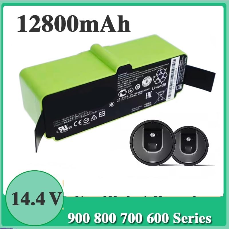 TVHQZVIA Battery?14.4V 1800/5200mAh Battery ?Compatible for Roomba 600 700 800 900 Series Vacuum Cleaner for 655 780 805 890 960 Part(1800mAh)