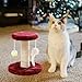 Gralara Cat Scratch Post Sisal Cat Climbing Frame for Indoor Cats, Cat Exercise Plaything Cute Cat Post with Ball Tower for Kitty, Red