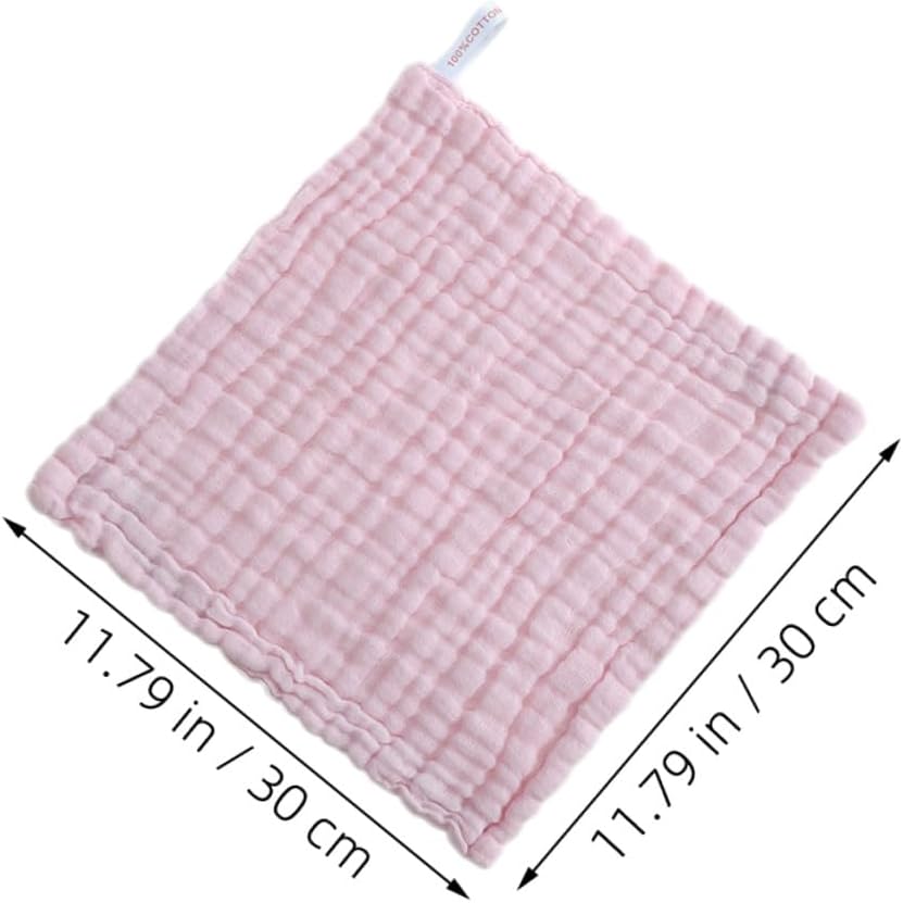 5 pcs Cotton Washcloths Absorbent Muslin Face Towels for Newborns Soft Breathable Multipurpose Wash Cloths for Boys in White Yellow Pink Green Blue
