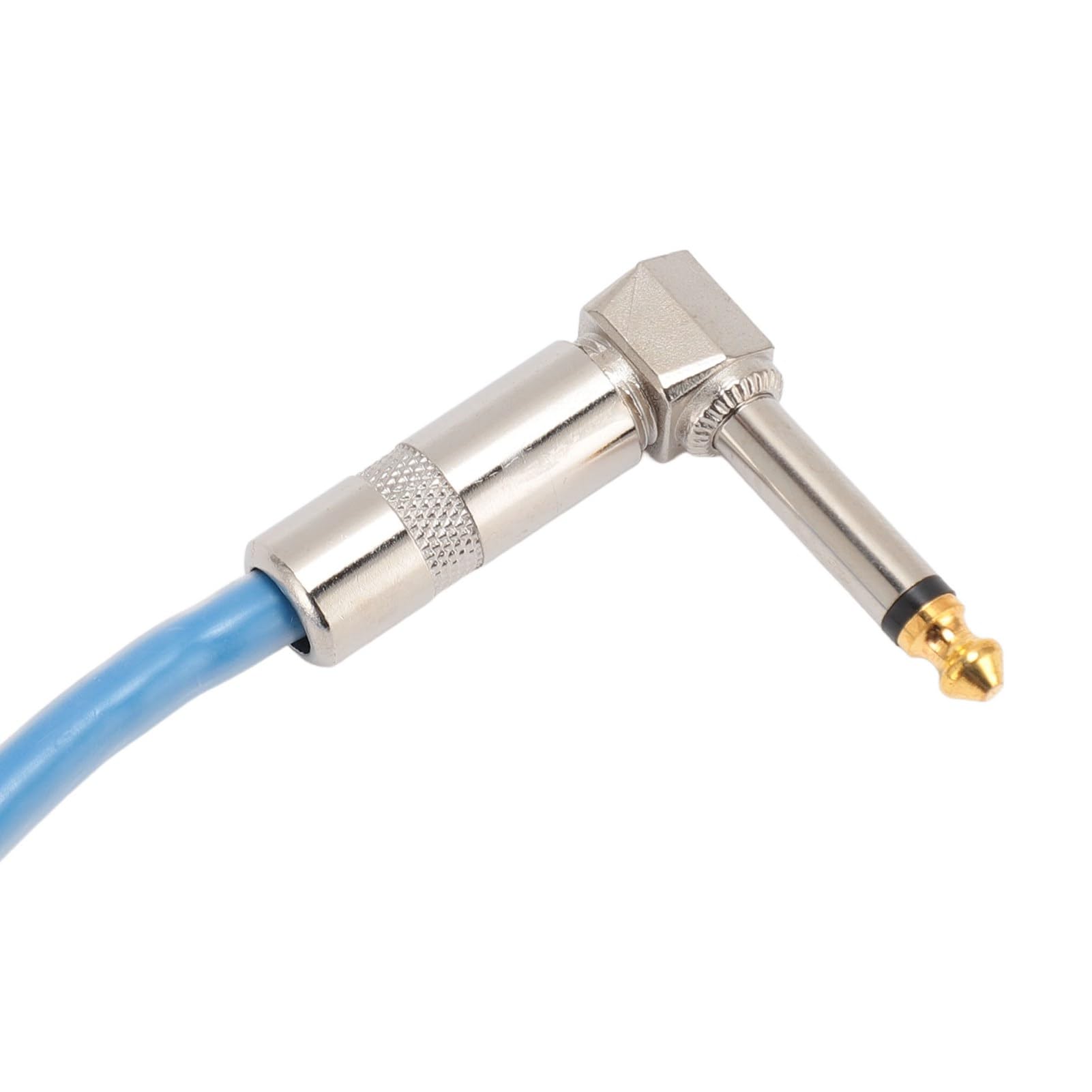 Acouto 6 Stück Gitarren-Patchkabel, 6 Zoll,35 Mm, Rechtwinkliges Audiokabel für Effektpedal, Mixer, Verstärker, E-Gitarren, Bässe, Rot. Dieses PVC-Kabel Liefert Minimale Verlustfreiheit (BLUE)