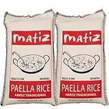 Matiz Valenciano Paella Rice from Spain | Traditional Spanish Medium-Grain | Risotto, Arròs Negre, Seafood Dishes | Natural Flavor | Soy and Gluten Free (2 x 2.2 lbs)