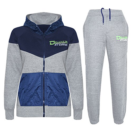 a2z4kids - Sudadera con capucha - Niñas Grey & Navy