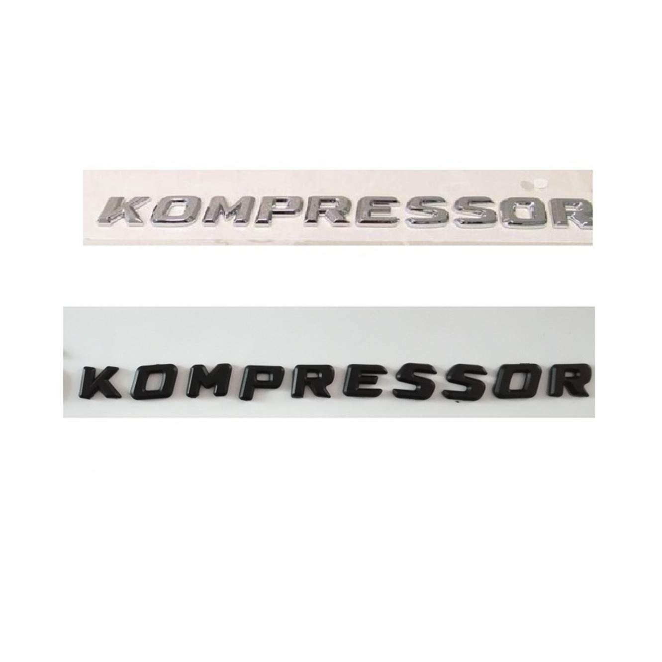 Chrome Black Letters Kompressor Badges Emblem Badge Sticker AMG W204 W205 W211 W166 W221 W212 W213 222 (Chrome (Shiny Silver))