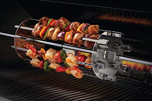 Broche à kebab rotative pour barbecues set de 6 brochettes en acier inoxydable - 4