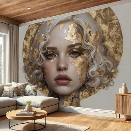 Fresque murale salon pour masquer les murs blancs et agrandir l'espace