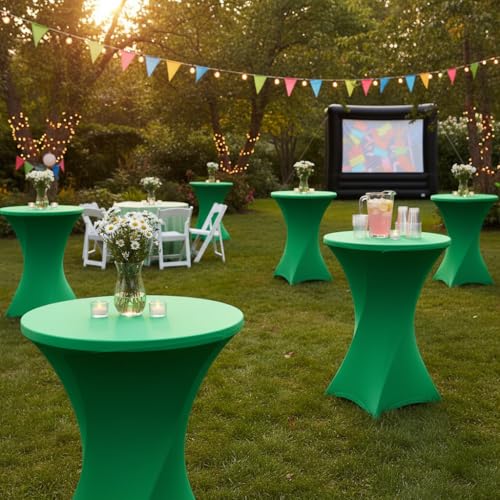 Housse pour table de cocktail extensible verte pour réussir vos réceptions de jardin