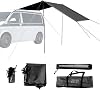 Gdfnmogo SUV Awning Sun Canopy 300X200cm Shelter Adjustable Height 180-200cm Easy Setup 6 Min For Motorhome Van Campervan Black