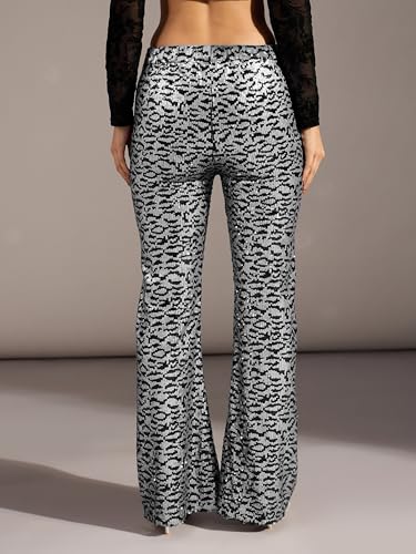 Image of Black Sequine Bell Bottom Pants