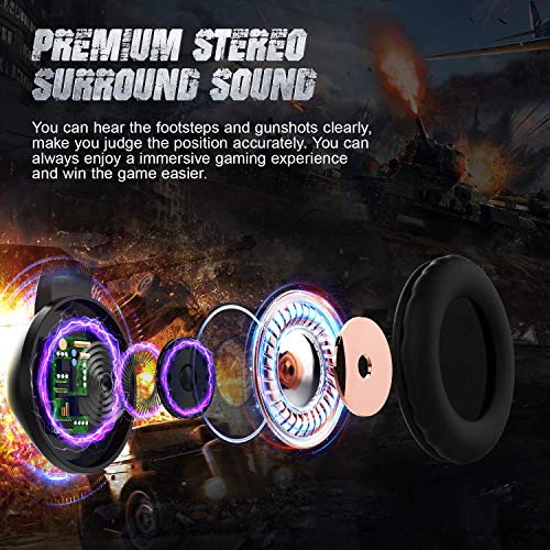 ONIKUMA Fone de ouvido para jogos PS4 com cancelamento de ruído com microfone retrátil para Xbox One