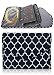 Brelox Travel Jewelry Case Bag Organizer Holder - Jewelry Storage Carrying Cases for Earrings, Necklaces, Rings, Bracelets - Free Polishing Cloth Included (Black/White)