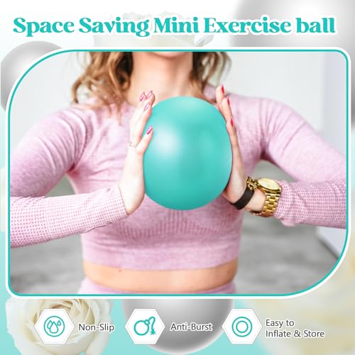Image of Sotiff 20 Pcs 9 Inch Pilates Ball Bulk Exercise Pilates Ball Mini Yoga Balls Therapy Core for Stability Barre Training Stretching Physical Posture Training Gym Workout with Inflation Tube