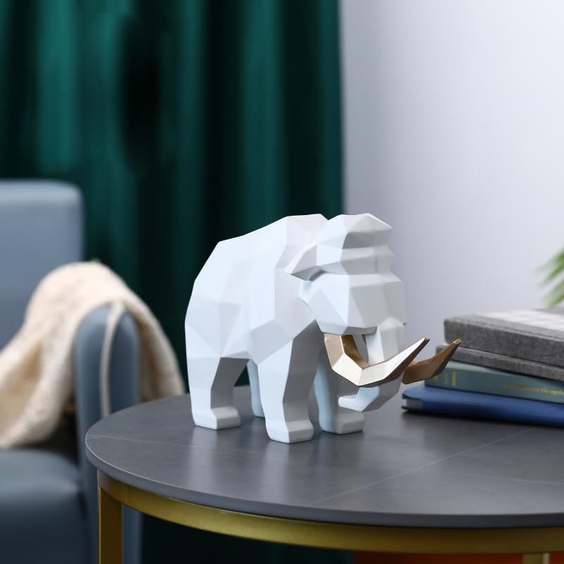Amazon.co.jp: かわいい 3D マンモス 貯金箱 オブジェ 置物 ホワイト