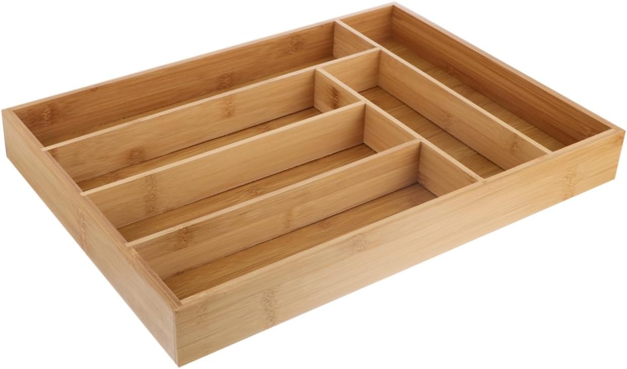 Cutlery Storage Box 6-grid Drawer Organizer Tableware Organizer Kitchen Utensils Storage Case for Flatware and Forks